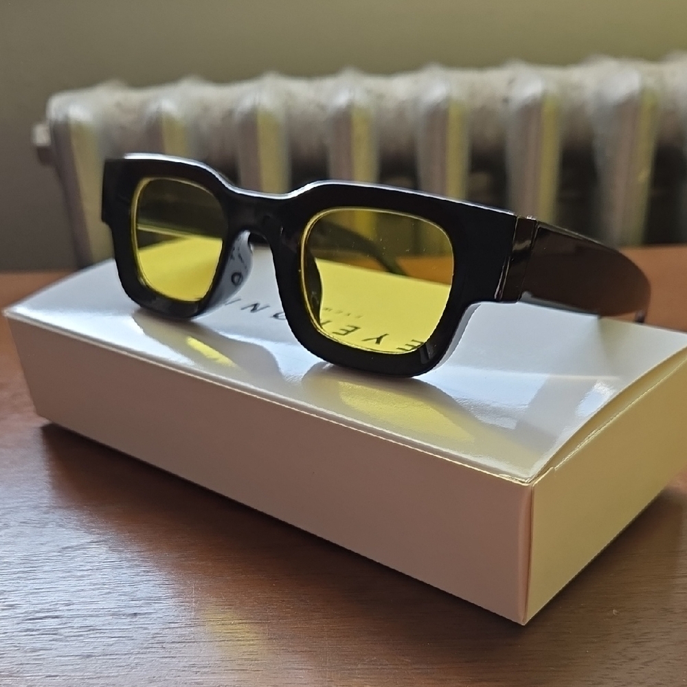 Eyekonik "Sembo" Black Sunglasses With Yellow Lenses